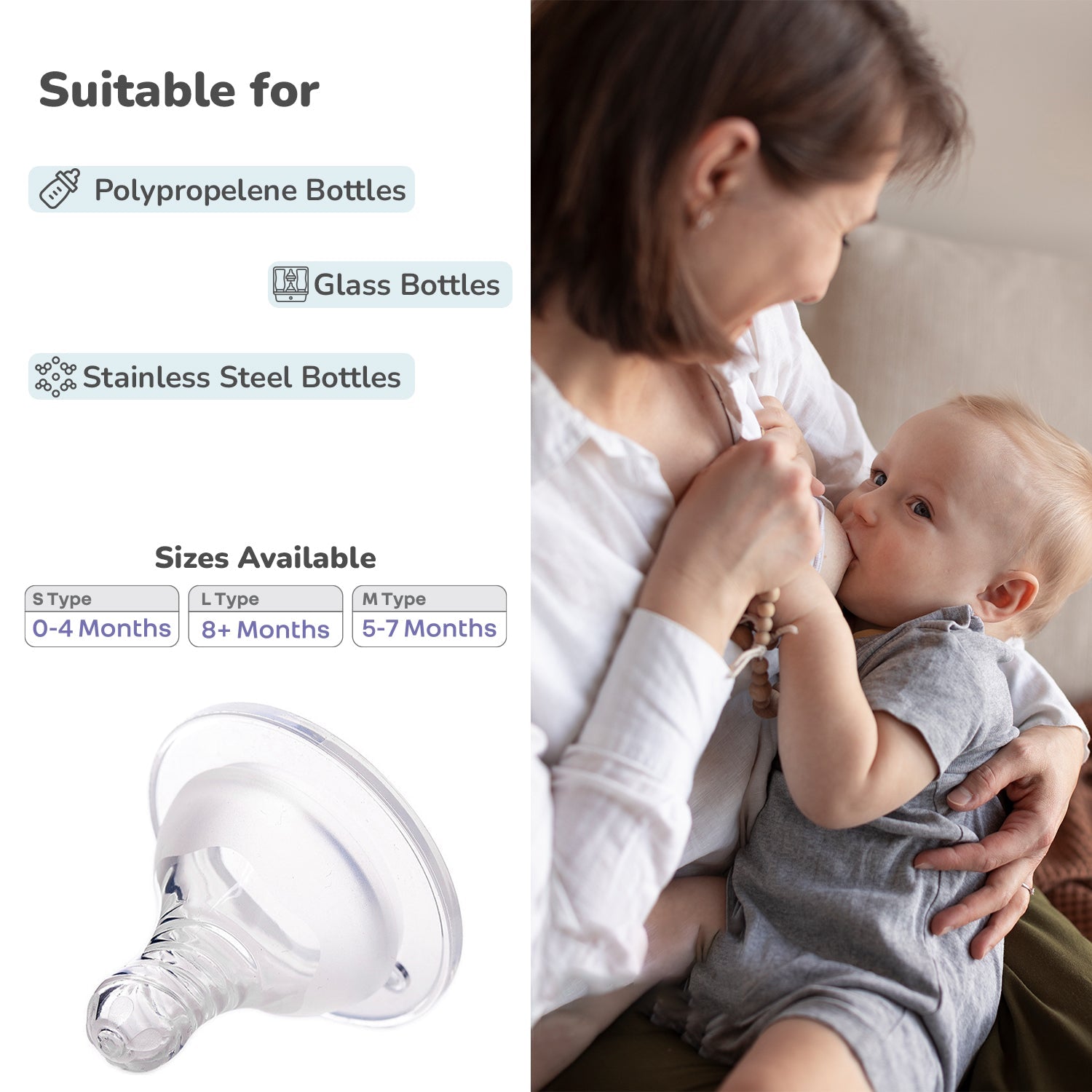 R for Rabbit First Feed Silicone Teat (Pack of 2) - S Size - FFSTP2S03