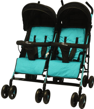 R for Rabbit Ginny And Johnny Twin Strollers & Pram- Black Blue - STGJBB1