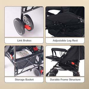 R for Rabbit Ginny And Johnny Twin Strollers & Pram - Grey - Baby Stroller & Prams