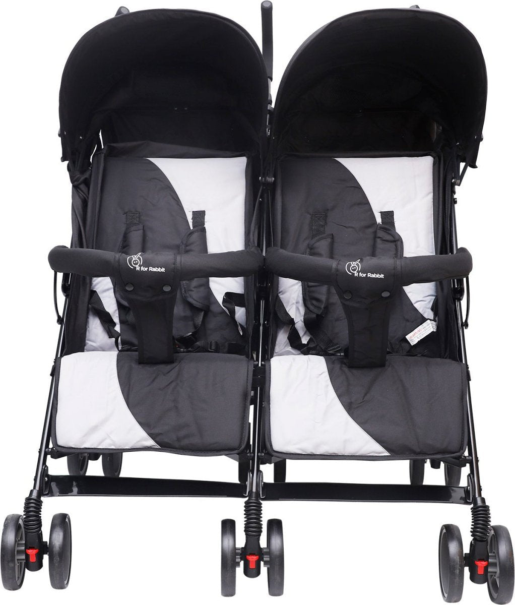 R for Rabbit Ginny And Johnny Twin Strollers & Pram- Grey - STGJBG1