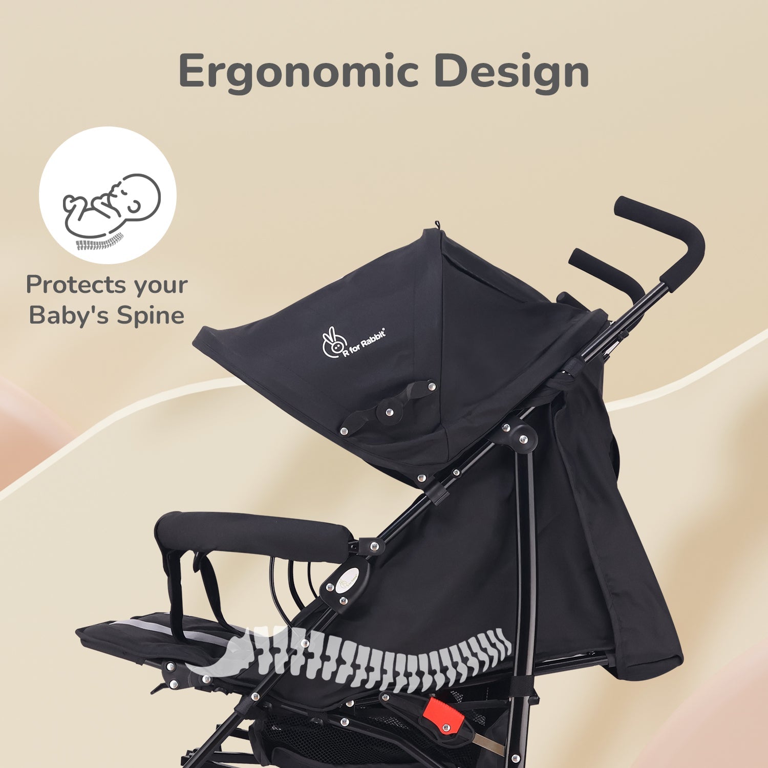 R for Rabbit Ginny And Johnny Twin Strollers & Pram - Grey - Baby Stroller & Prams