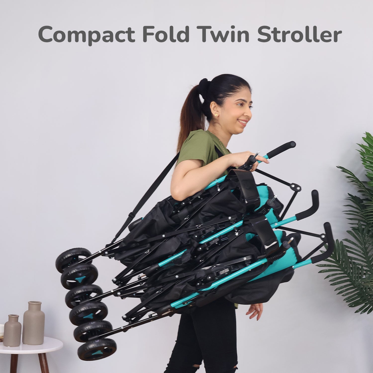 R for Rabbit Ginny And Johnny Twin Strollers & Pram - Grey - Baby Stroller & Prams