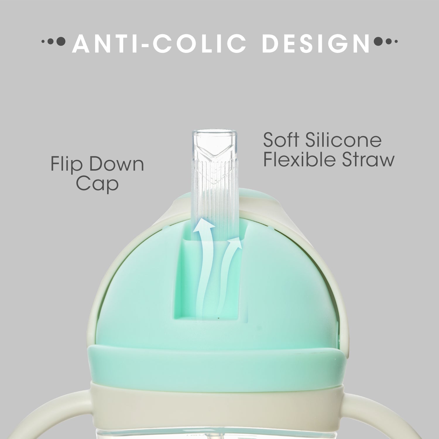 R for Rabbit Hippo Baby Straw Sipper - Green - Sippers