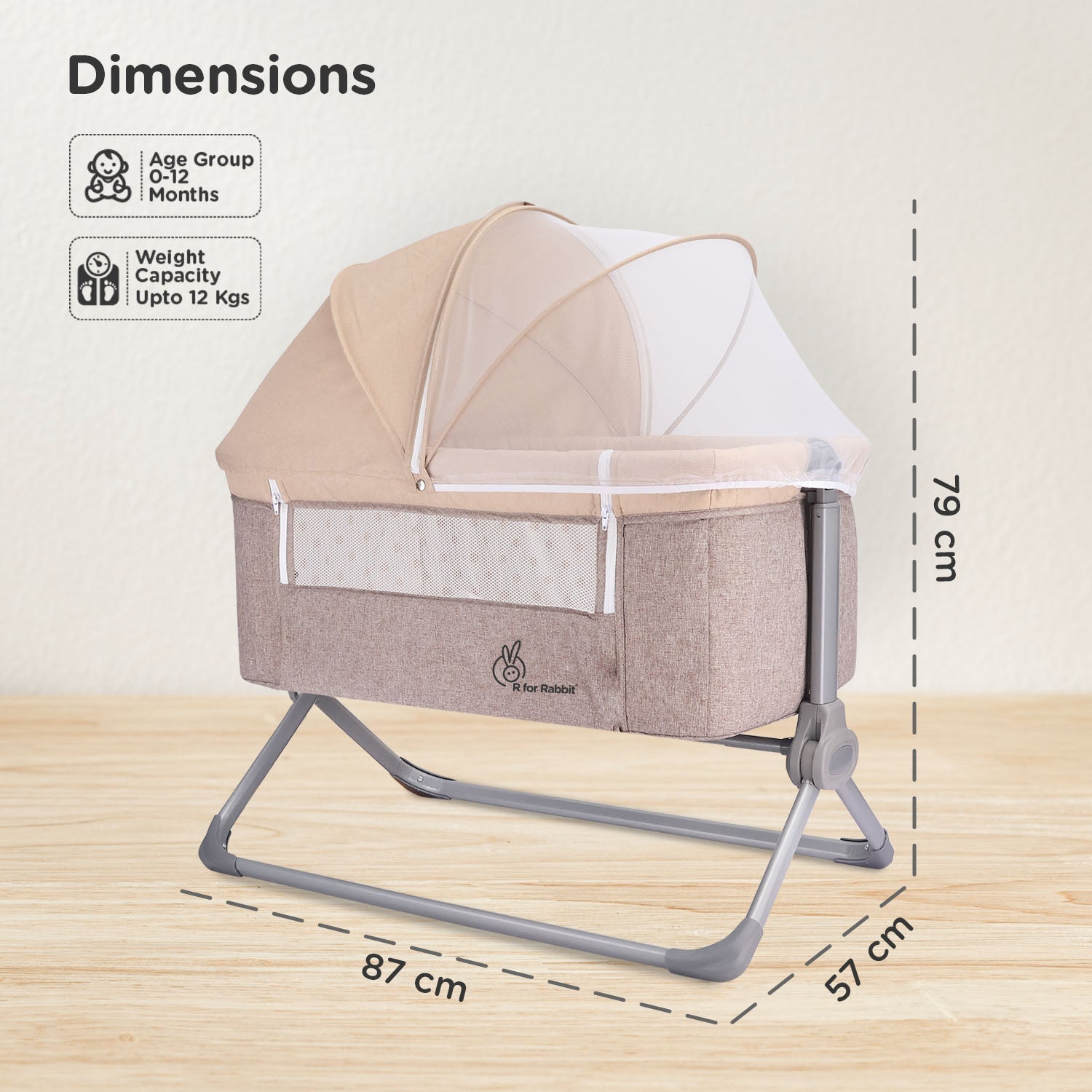 R for Rabbit Hop A Little Baby Cot - CTHLBE03