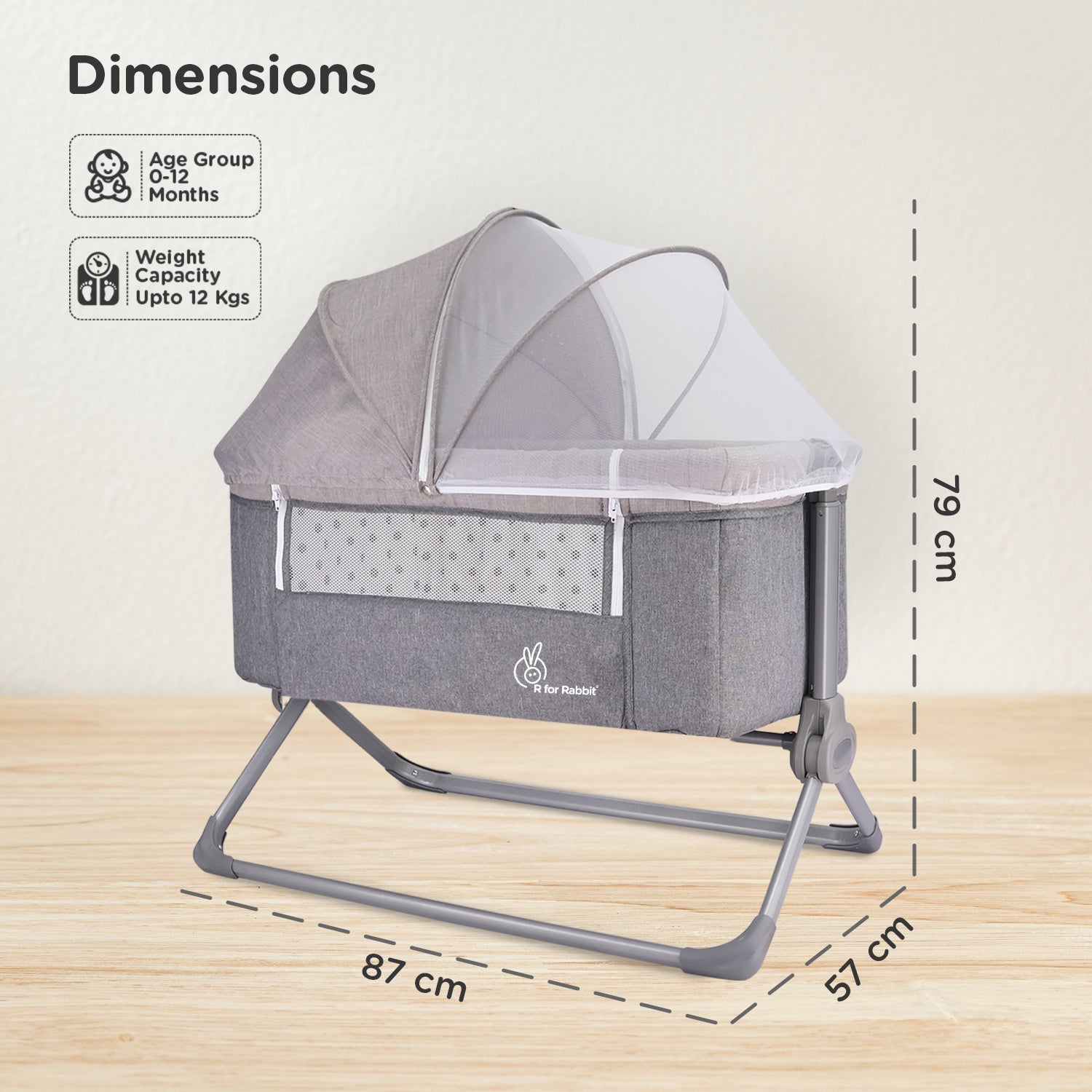 R for Rabbit Hop A Little Baby Cot - CTHLBE03
