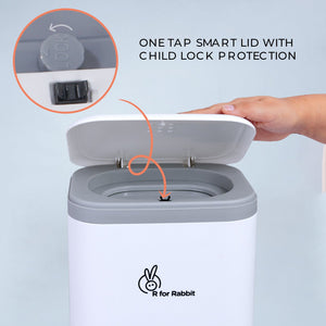 R for Rabbit Hygobin - Grey White - Diaper Bin