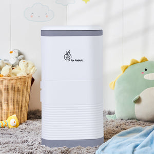 R for Rabbit Hygobin - Grey White - Diaper Bin