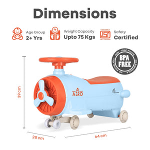 R for Rabbit Iya Iya Aero - 64cms x 28cms x 39cms Swing Car