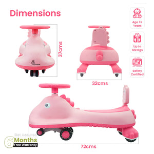 R for Rabbit Iya Iya Dino - Pink - Swing Car