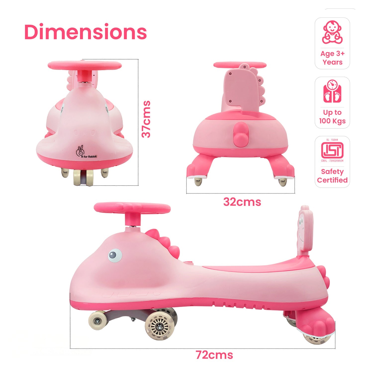 R For Rabbit Iya Iya Dino swing car - SCIIDBP08