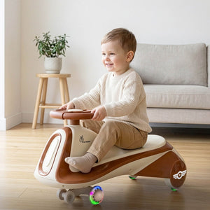 R for Rabbit Iya Iya Sportz swing car for kids - Cream Brown - Swing Car