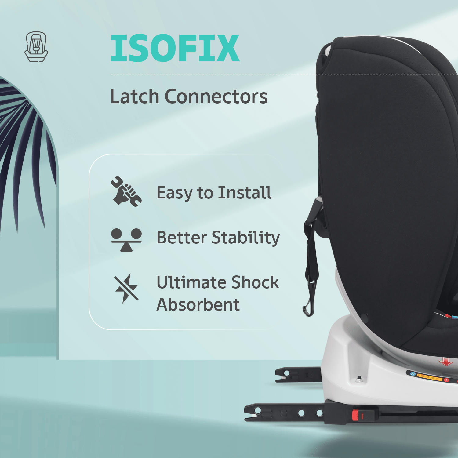 R For Rabbit Jack N Jill Grand ISOFIX Baby Car Seat - Pure Black Baby Car Safety Seat