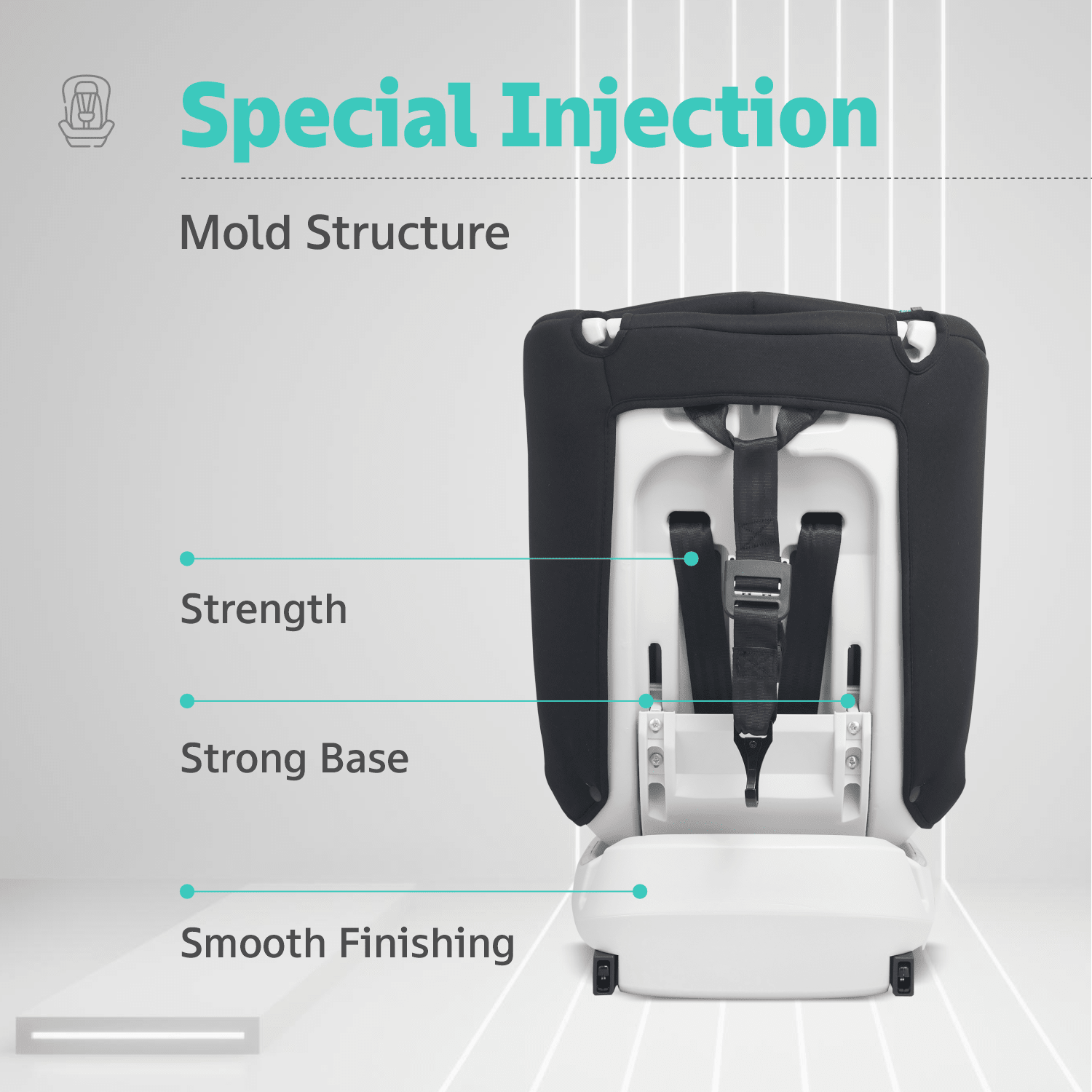 R For Rabbit Jack N Jill Grand ISOFIX Baby Car Seat - Pure Black Baby Car Safety Seat