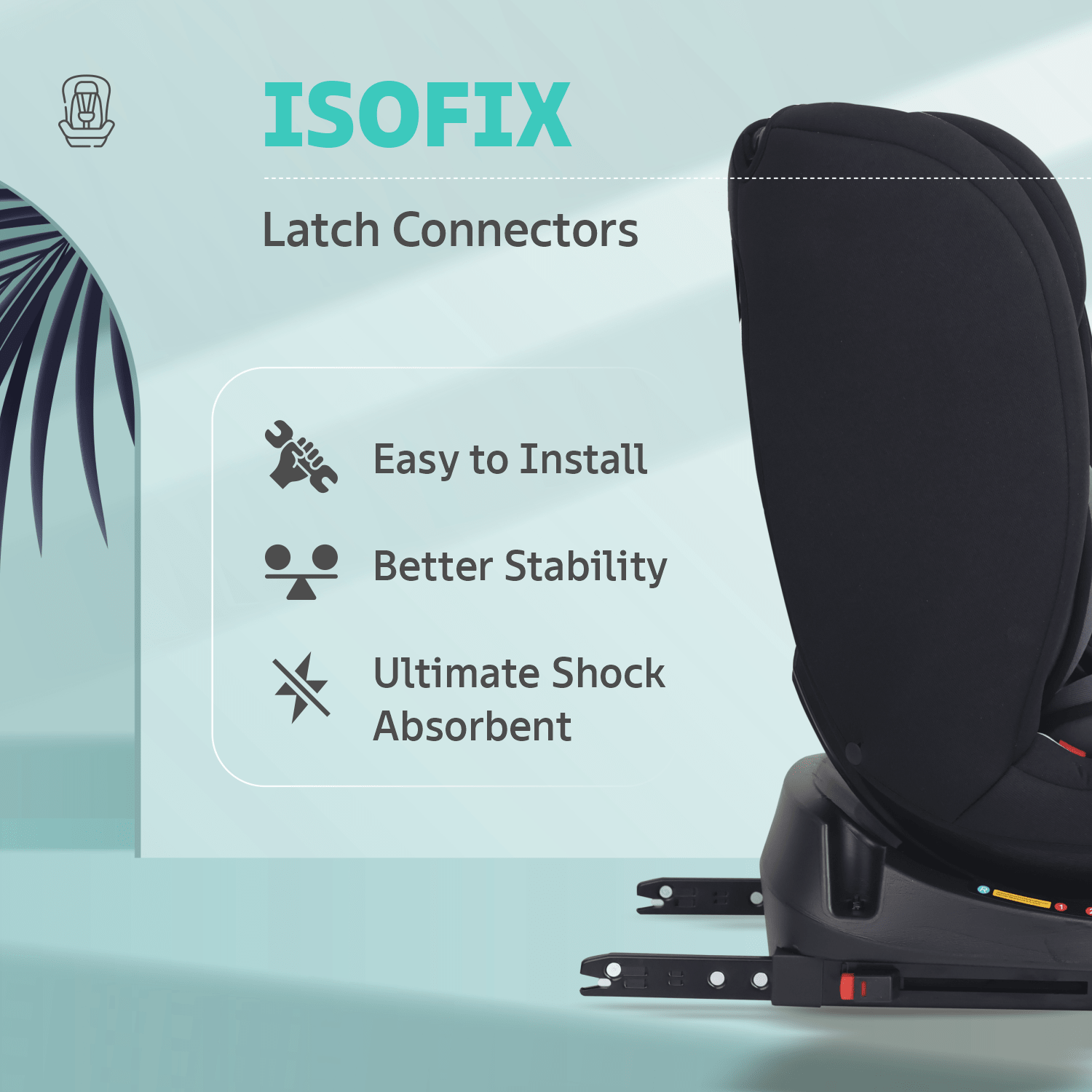 R for Rabbit Jack N Jill Grand Isofix Car Seat Black Grey Baby Gear - Baby Car Safety Seat