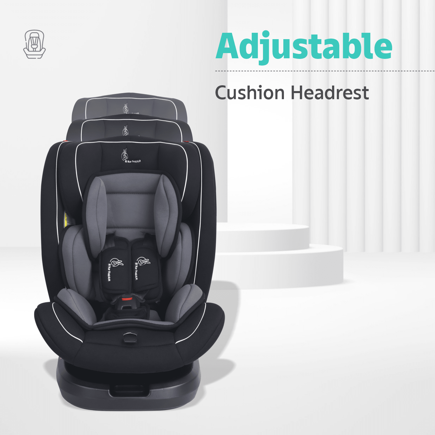 R for Rabbit Jack N Jill Grand Isofix Car Seat Black Grey Baby Gear - Baby Car Safety Seat