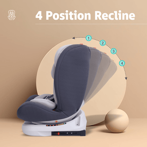 R for Rabbit Jack N Jill Grand ISOFIX Convertible Baby Car Seat for Kids - Grey - CCJJIG5