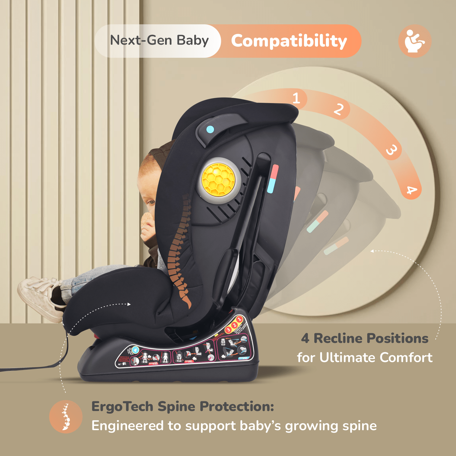 R for Rabbit Jack N Jill NXG Car Seat Black Grey Baby Gear - Baby Car Safety Seat