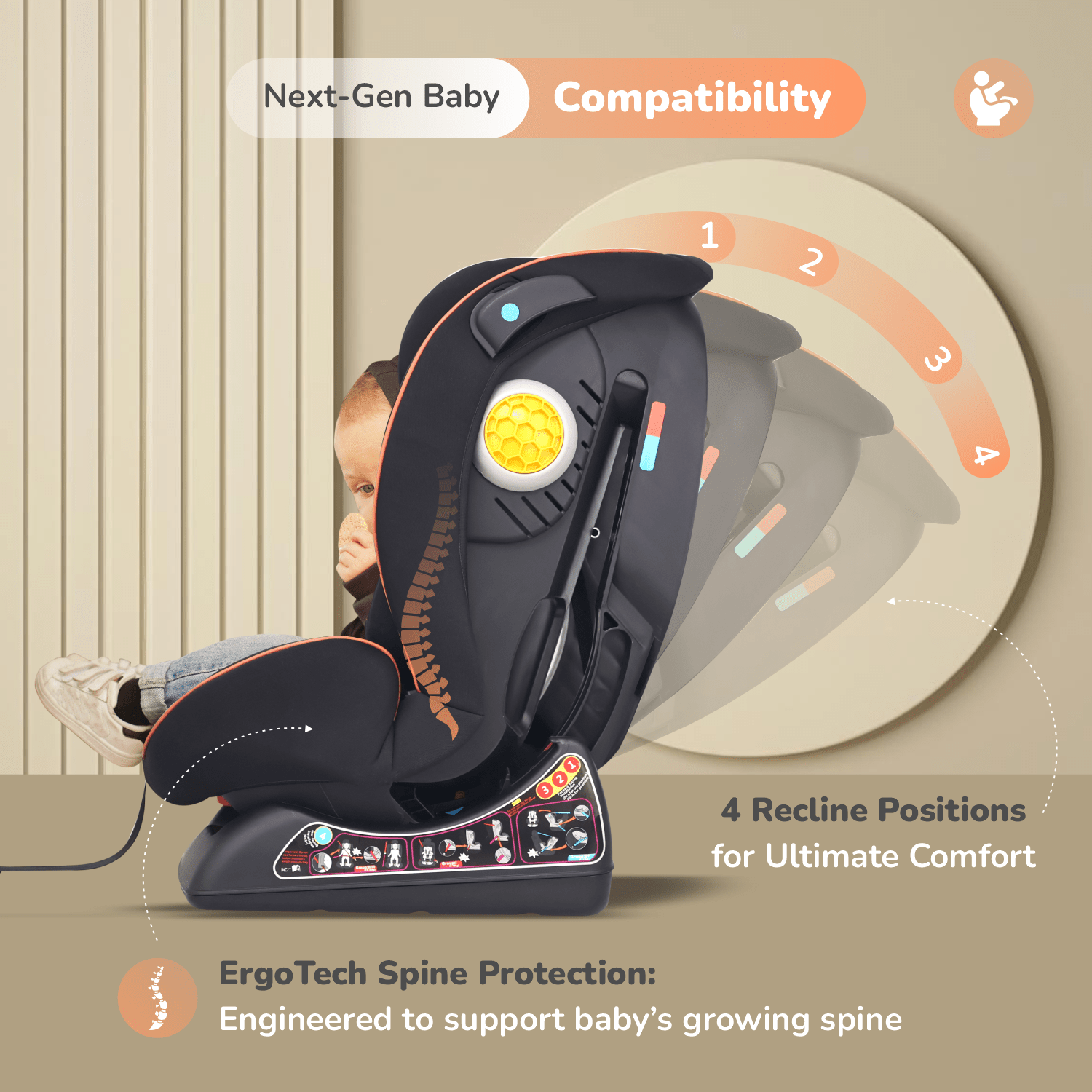 R for Rabbit Jack N Jill NXG Car Seat Pure Black Baby Gear - Baby Car Safety Seat