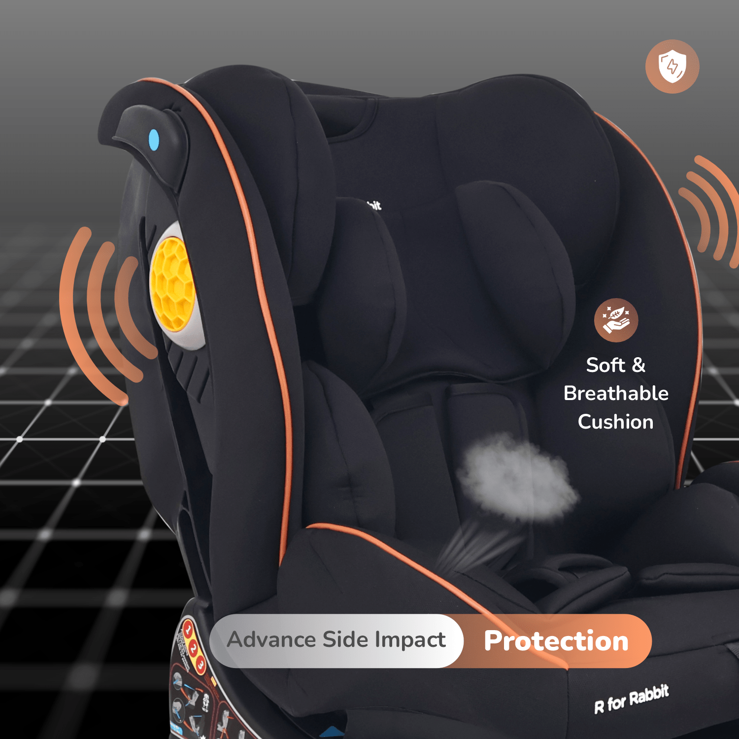 R for Rabbit Jack N Jill NXG Car Seat Pure Black Baby Gear - Baby Car Safety Seat