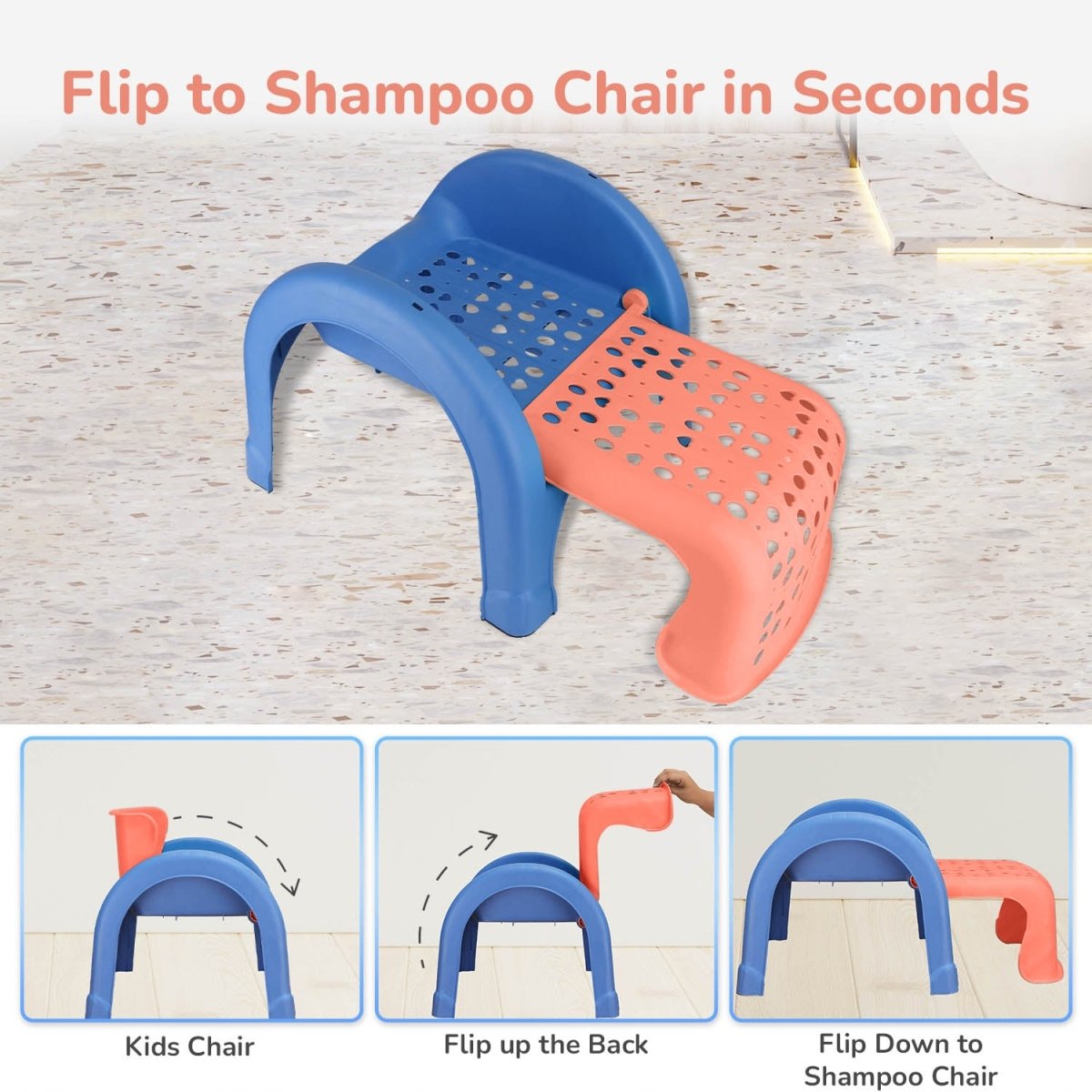R for Rabbit Jelly Bean 3 In 1 Multi-Functional Kids Chair- Orange Blue - FNJBOB01