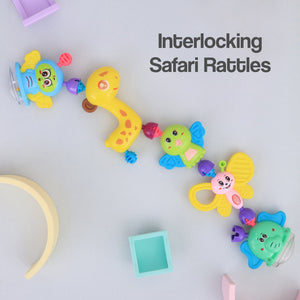 R for Rabbit Jingle Safari Rattles (Pack of 5) Nibblers Pacifiers, Teethers and Rattles Multicolor Feeding Nursing and Nursery - Teether