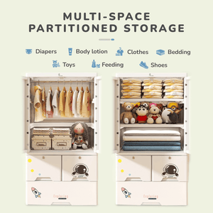 R for Rabbit Kiddo Korner Stellar - Astro White - 65 (L) X 38 (B) X 113 (H) Organiser