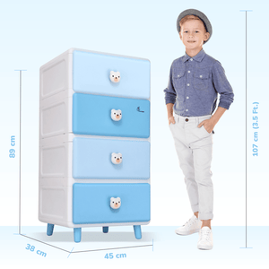 R for Rabbit Kiddo Korner Teddy - Blue White - 44.7 cms(L) X 38 cms (B) X 89 cms (H) Organiser