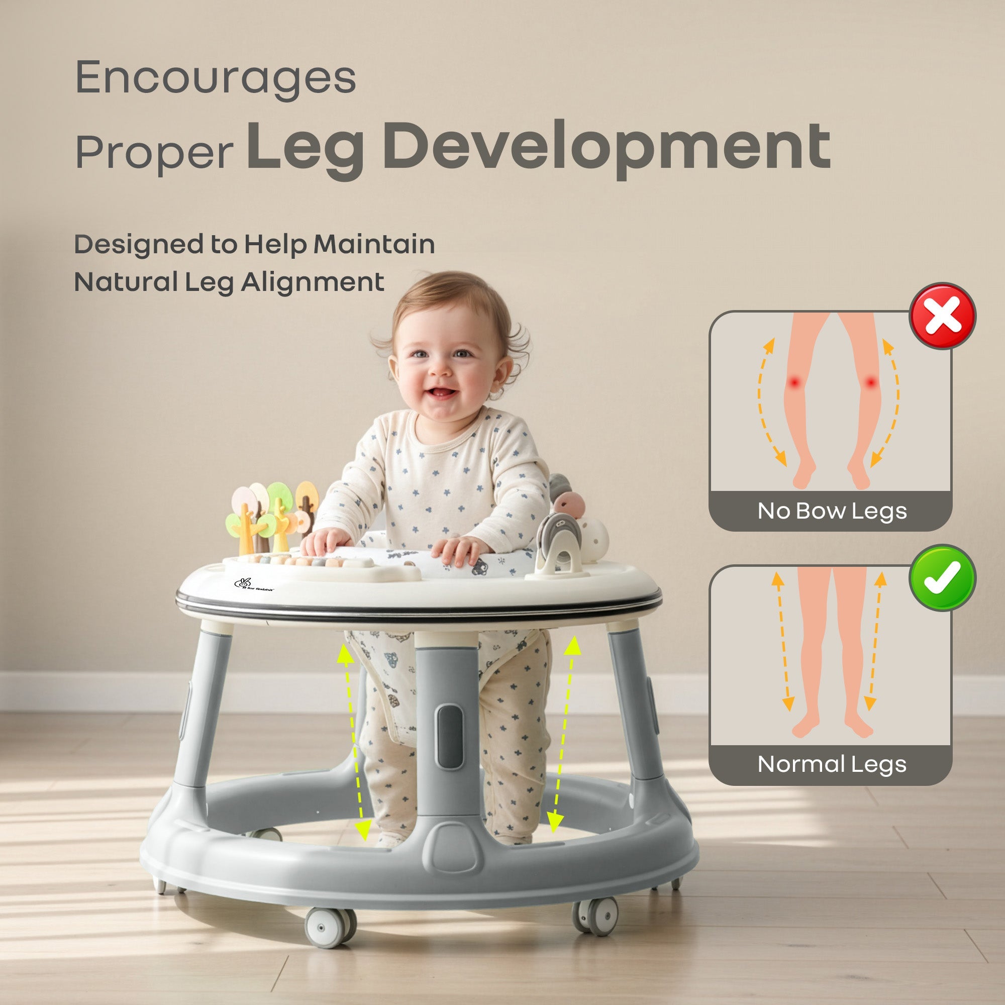 R for Rabbit Little Feet 2 - in - 1 Baby Walker with Activity Table - Scooter