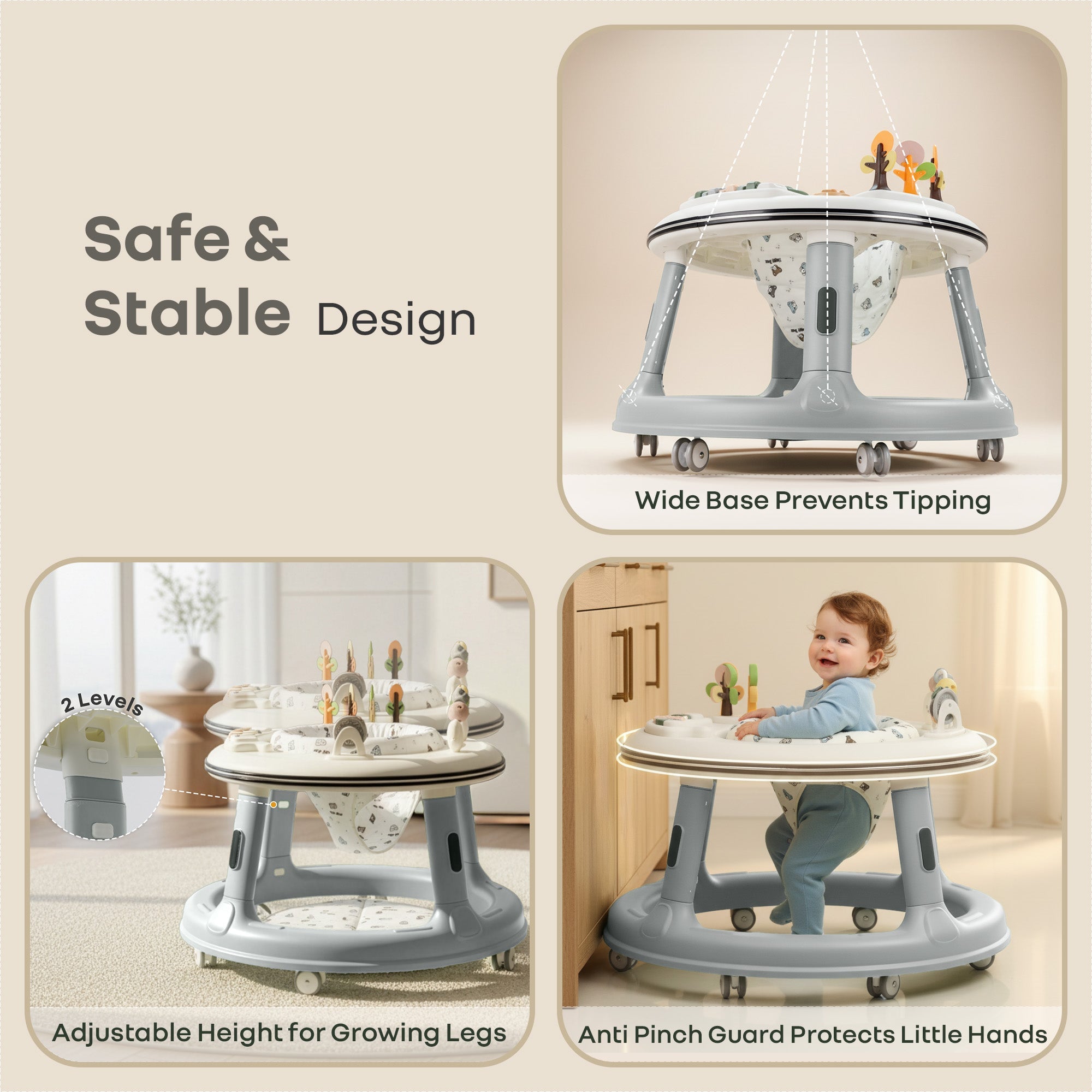 R for Rabbit Little Feet 2 - in - 1 Baby Walker with Activity Table - Scooter