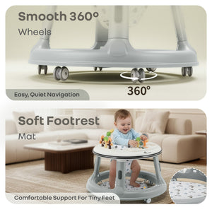 R for Rabbit Little Feet 2 - in - 1 Baby Walker with Activity Table - Scooter