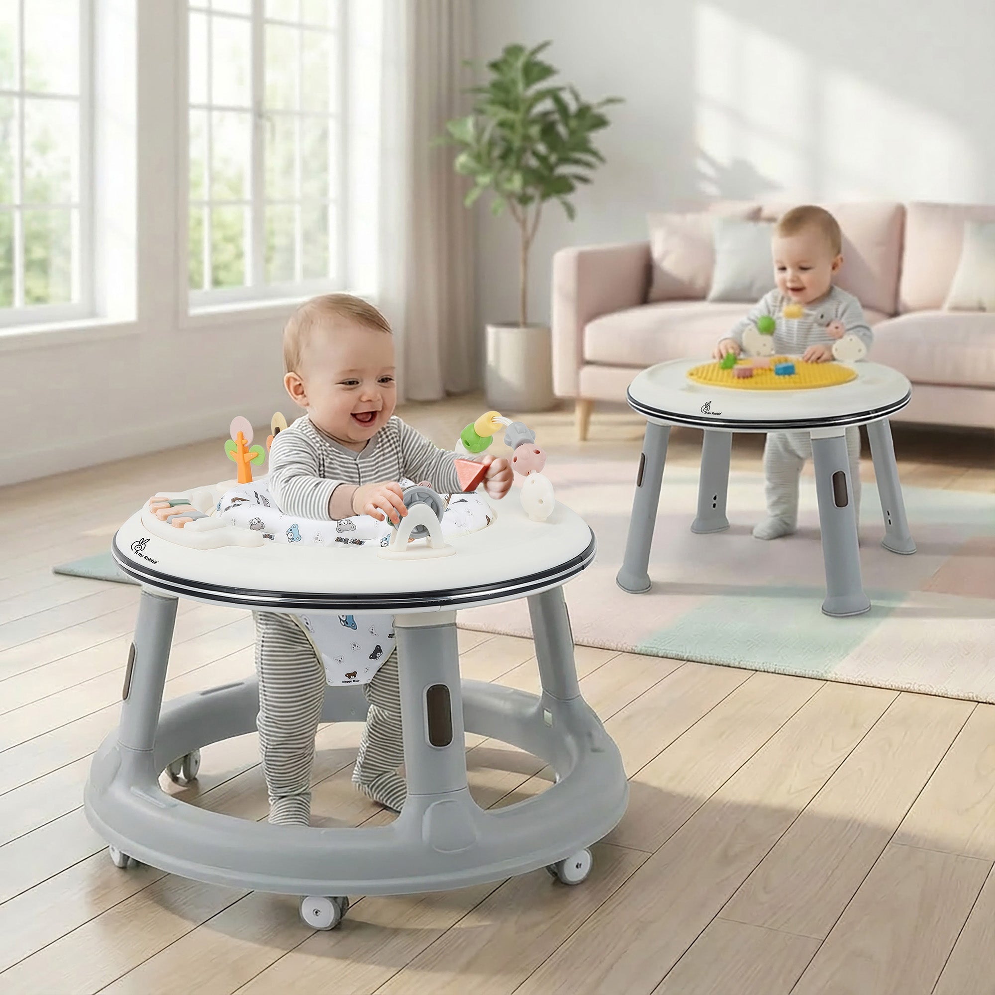 R for Rabbit Little Feet 2 - in - 1 Baby Walker with Activity Table - Scooter