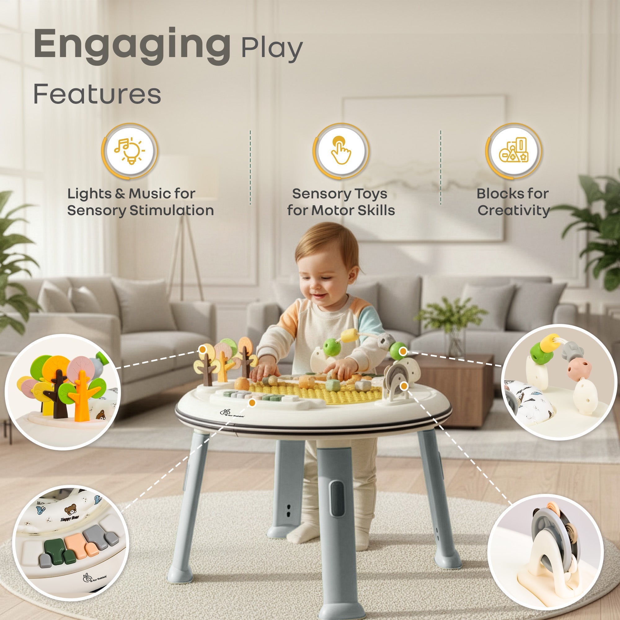 R for Rabbit Little Feet 2 - in - 1 Baby Walker with Activity Table - Scooter