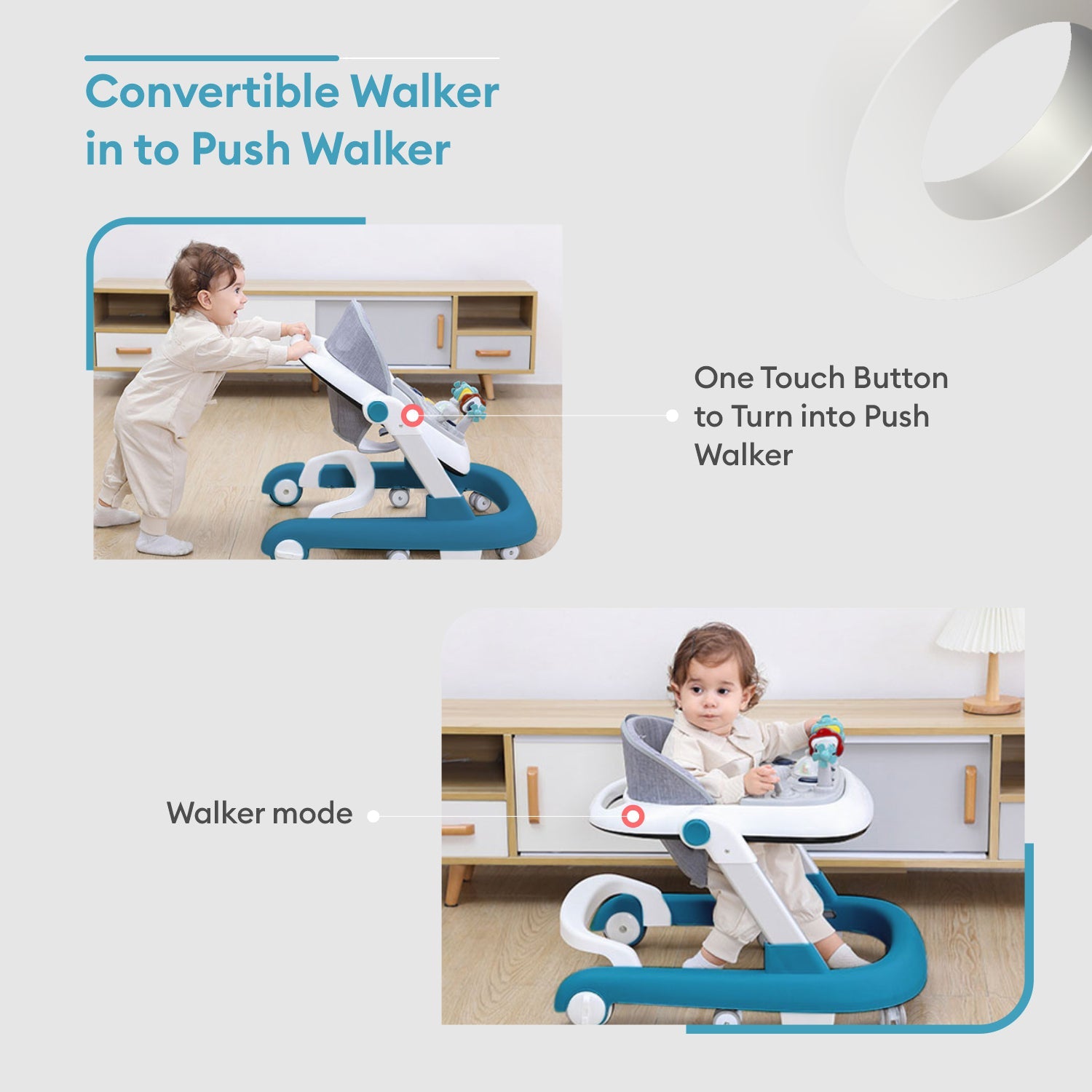 R for Rabbit Little Feet - Blue - Baby Walker