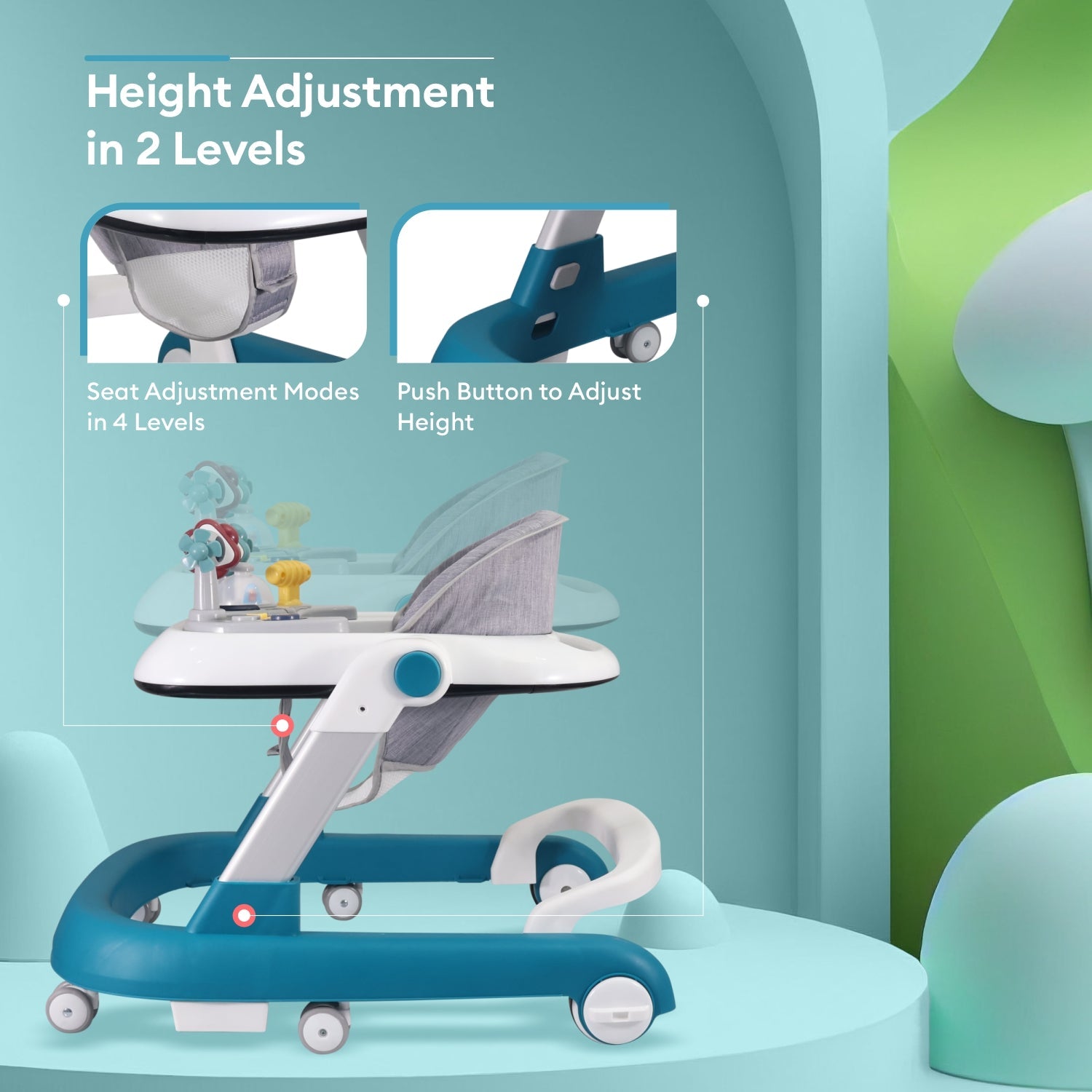 R for Rabbit Little Feet - Blue - Baby Walker