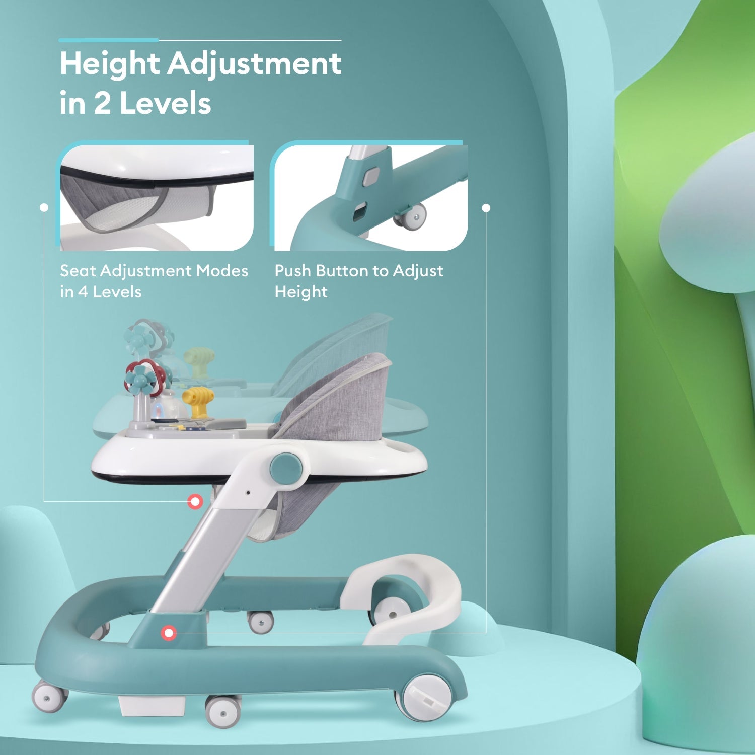 R for Rabbit Little Feet - Green - Baby Walker