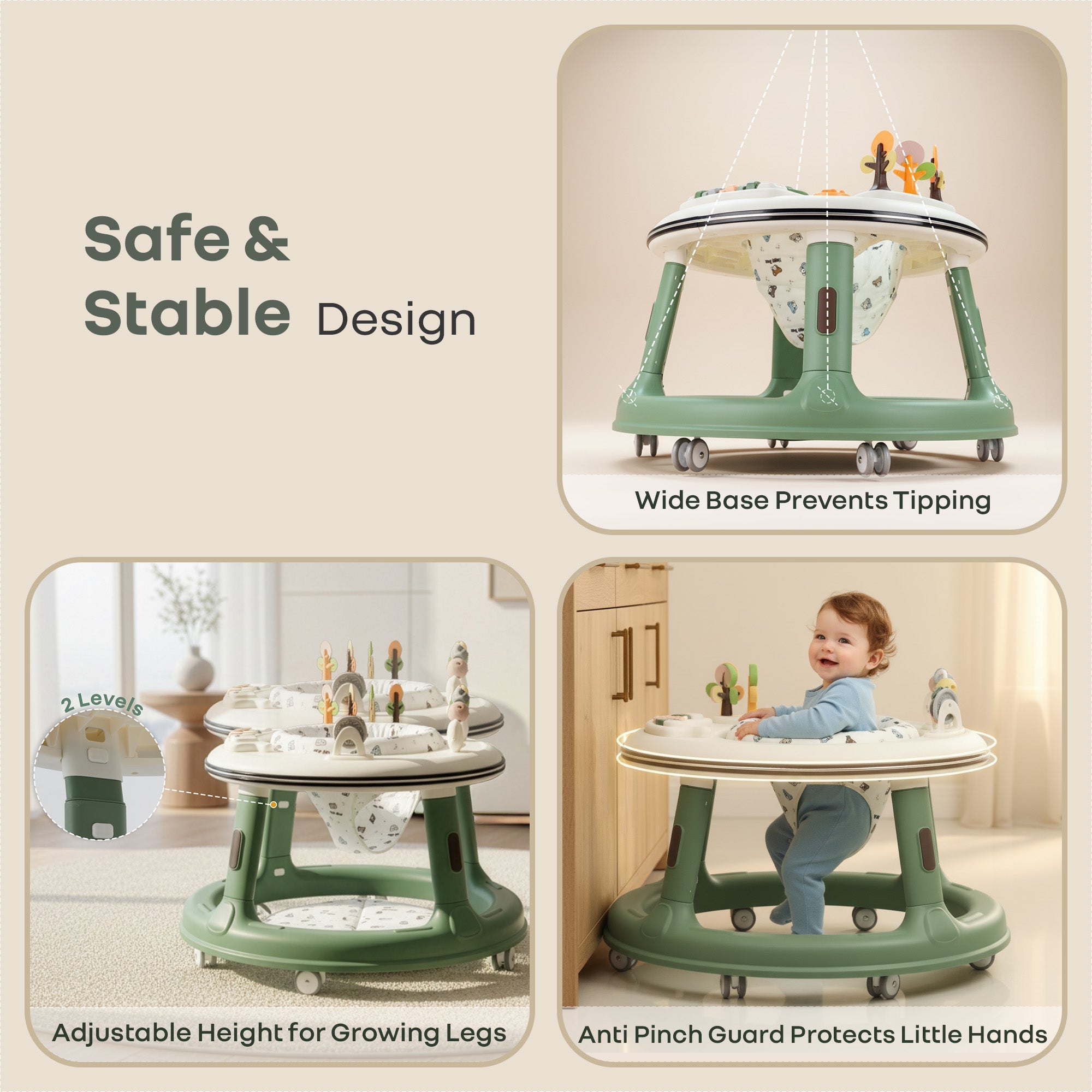 R for Rabbit Little Feet Hopper 2 - in - 1 Baby Walker & Activity Table - Baby Walker