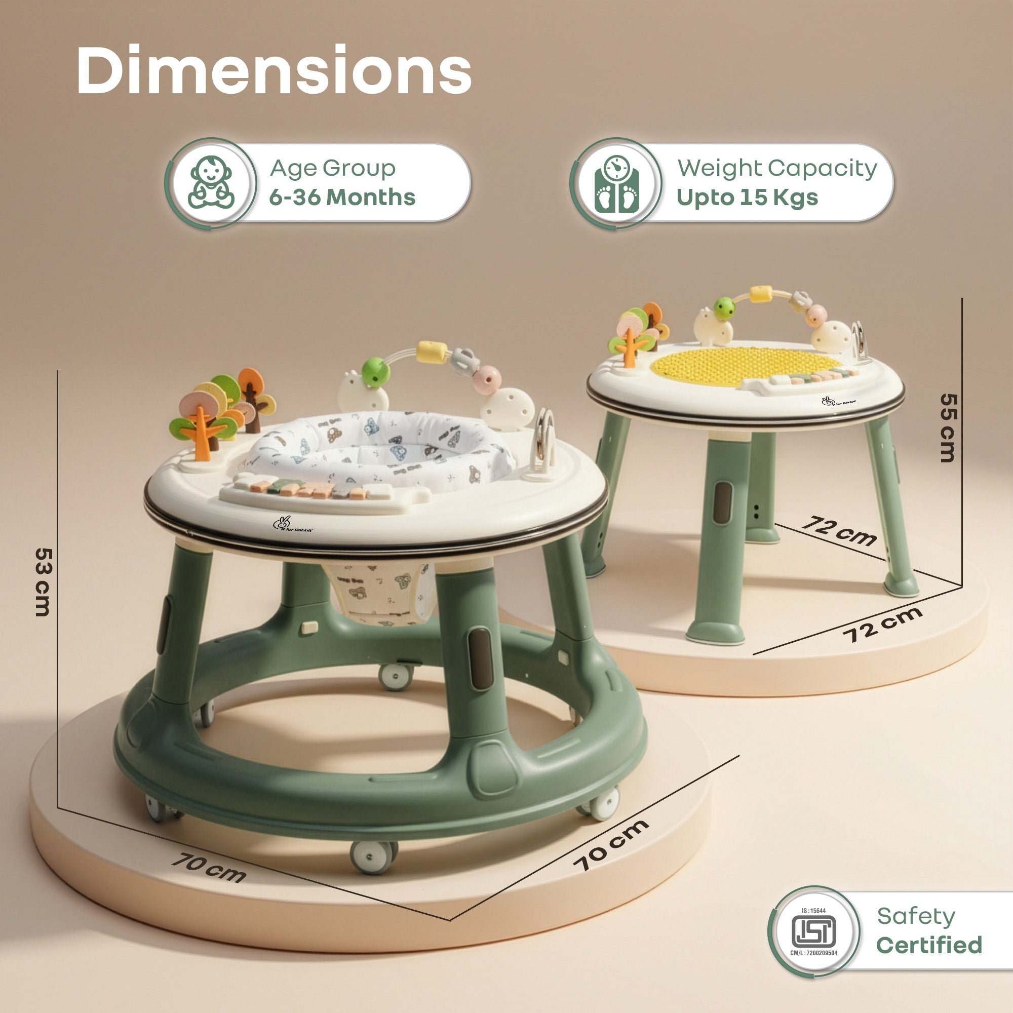 R for Rabbit Little Feet Hopper 2 - in - 1 Baby Walker & Activity Table - Baby Walker