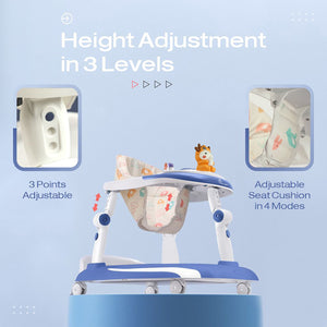 R for Rabbit Little Feet Plus Baby Walker Blue White Baby Gear - Baby Walker