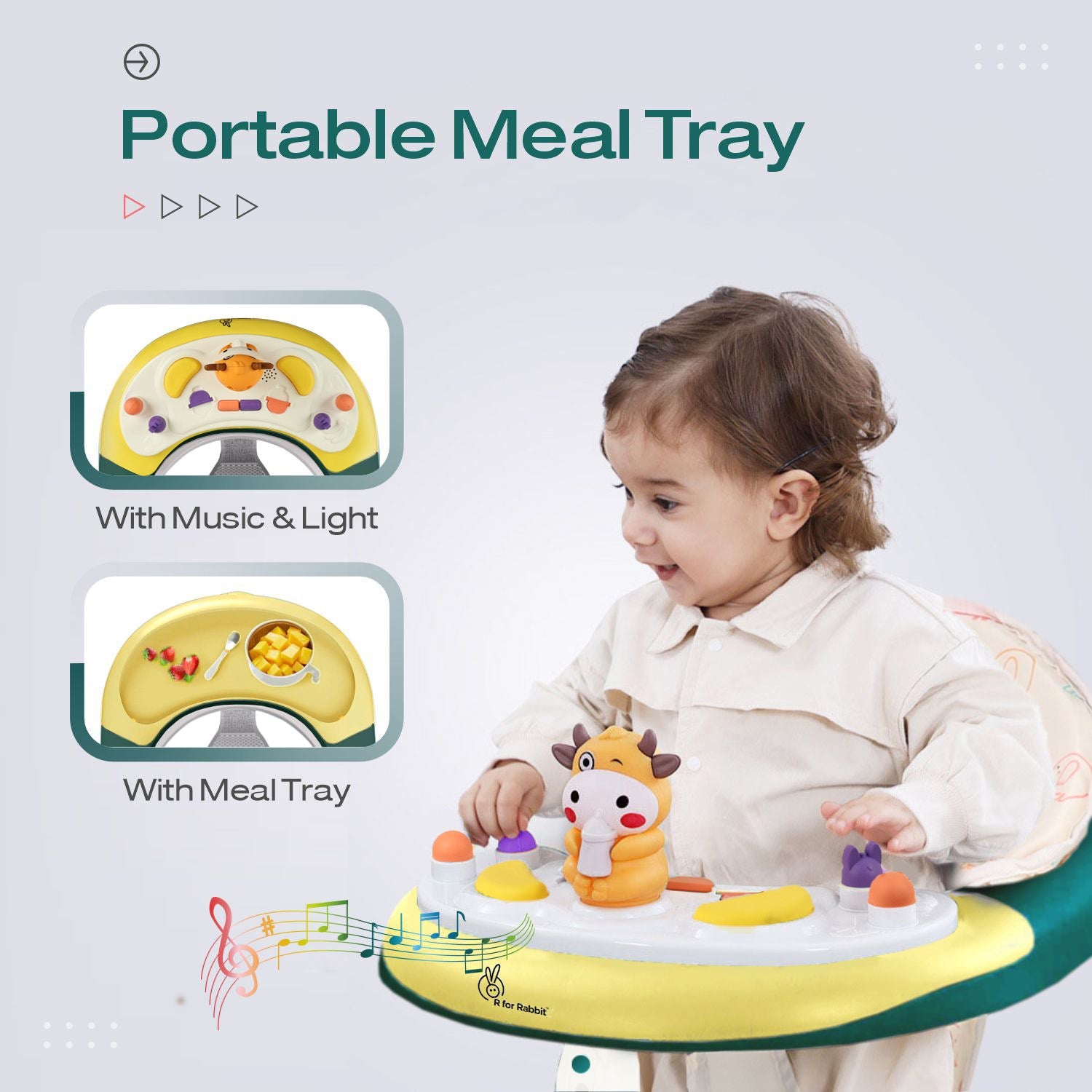 R for Rabbit Little Feet Plus Baby Walker Green Yellow Baby Gear - Baby Walker