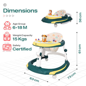 R for Rabbit Little Feet Plus Baby Walker Green Yellow Baby Gear - Baby Walker