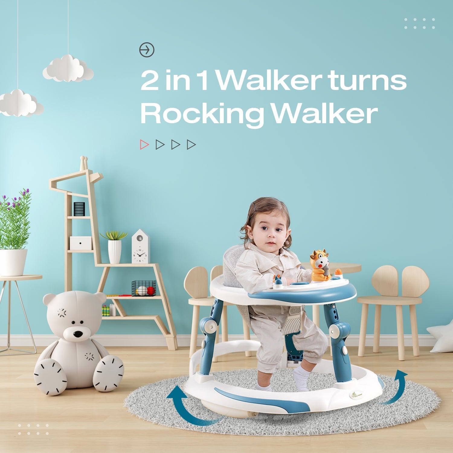 R for Rabbit Little Feet Plus - Blue - Baby Walker