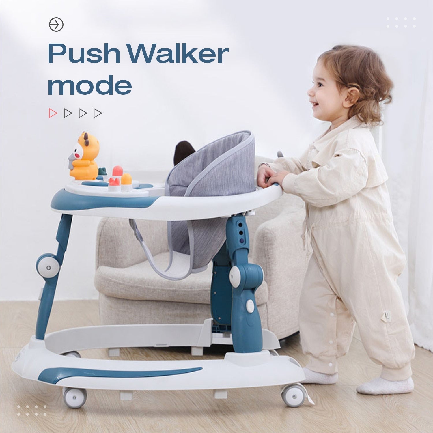 R for Rabbit Little Feet Plus - Blue - Baby Walker