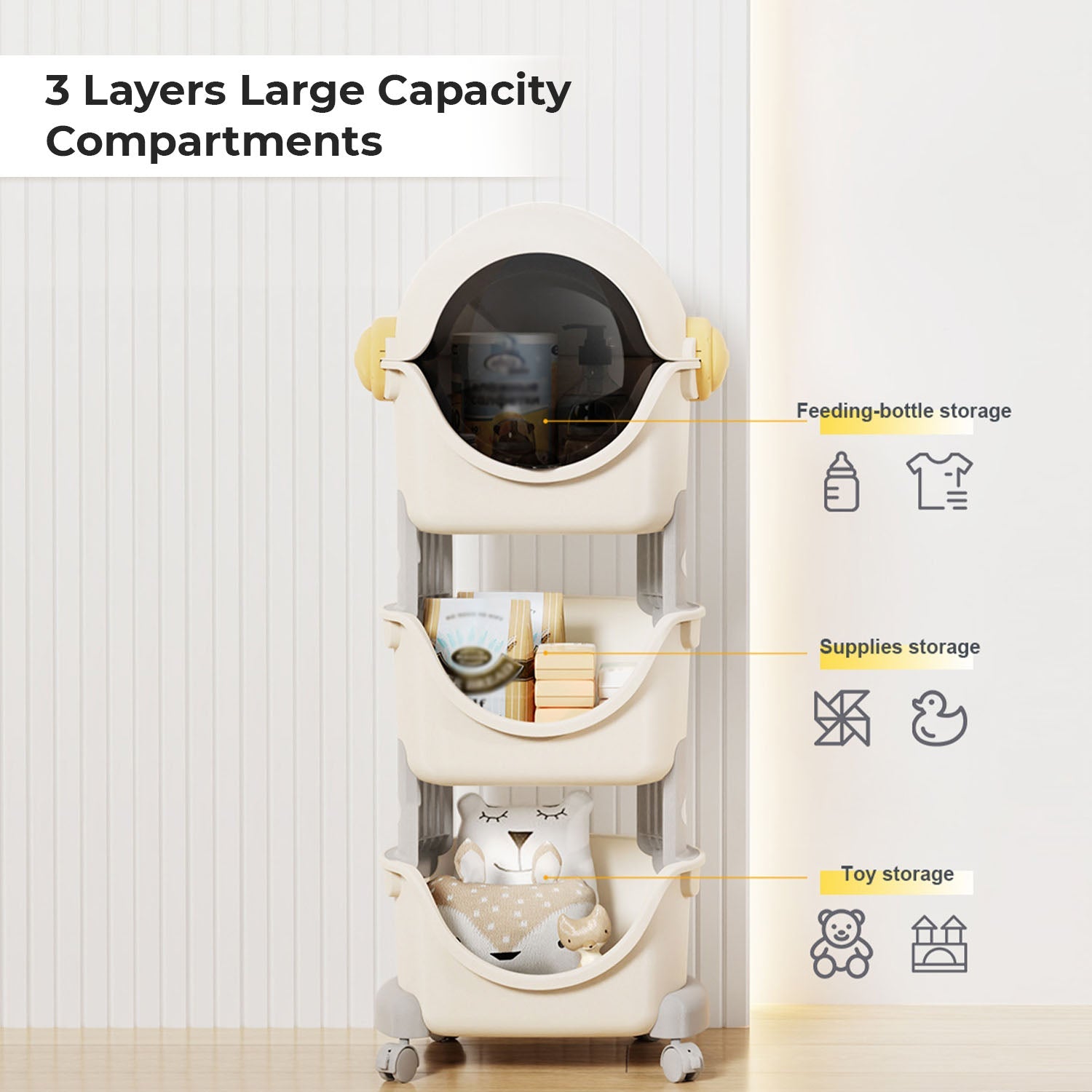 R for Rabbit Little Genius Astro Nursery Organizers and Cupboards White Grey Furniture - Organizer