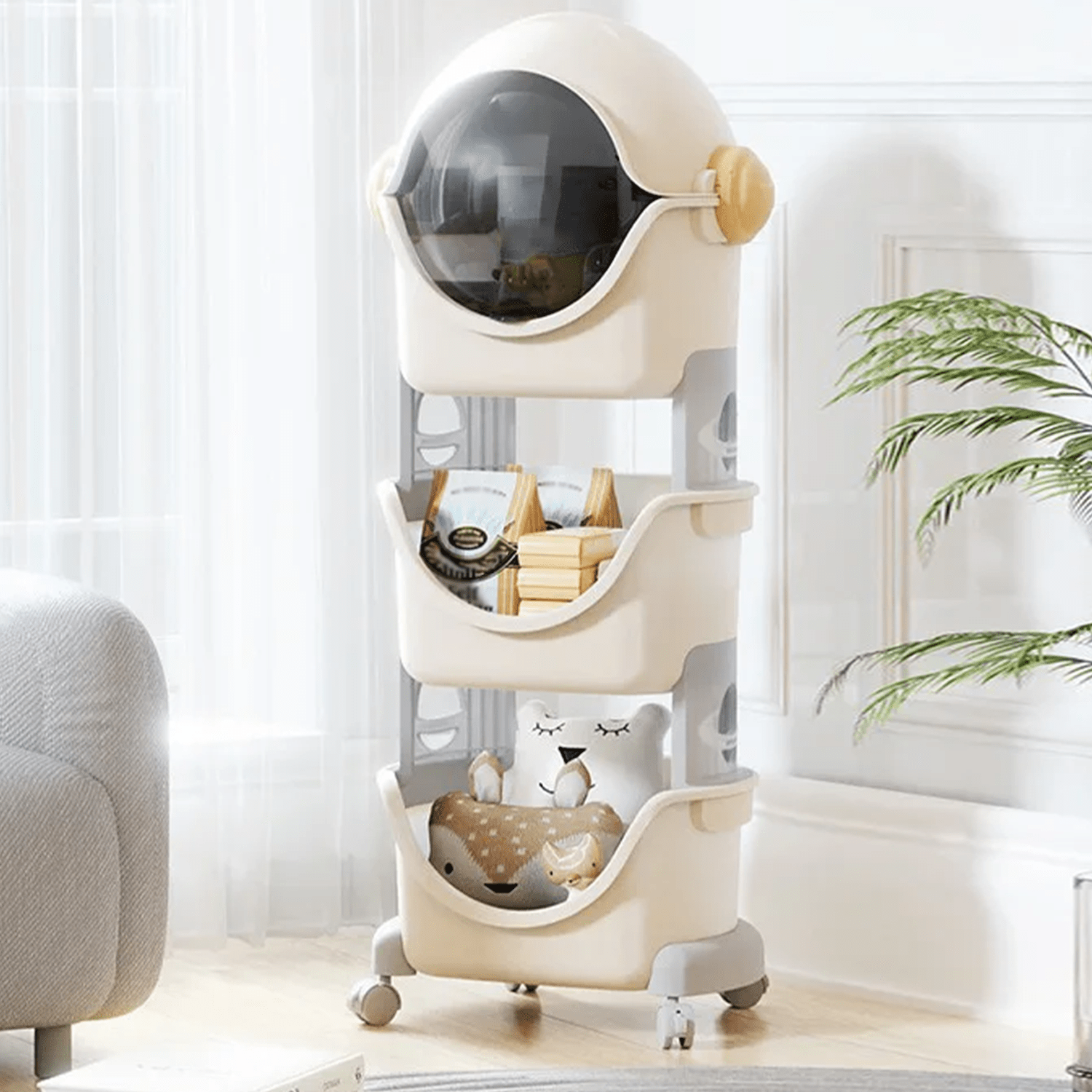 R for Rabbit Little Genius Astro Nursery Organizers and Cupboards White Grey Furniture - Organizer