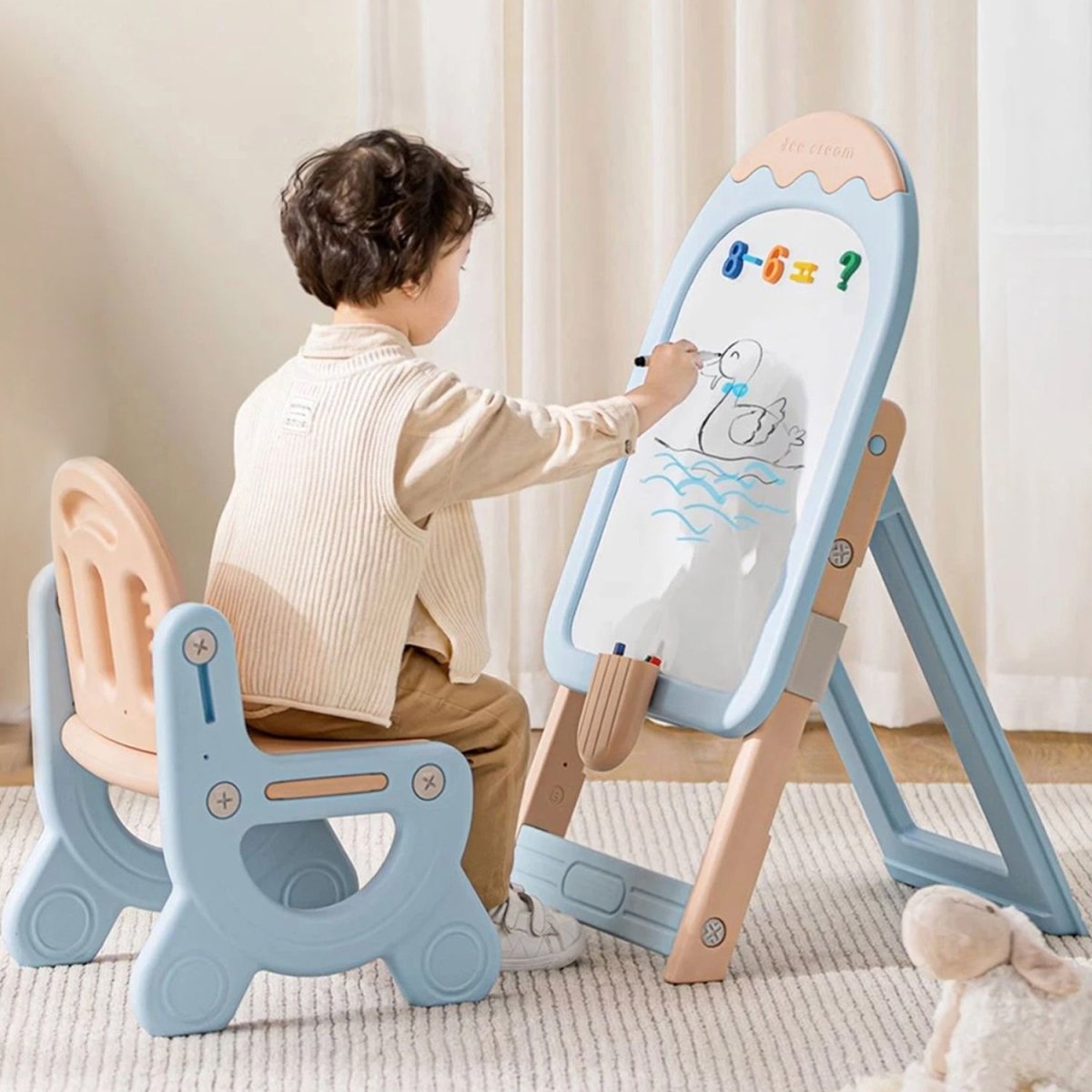 R for Rabbit Little Genius Candy- Set of Board & Chair-Blue - FNLGCCBB03