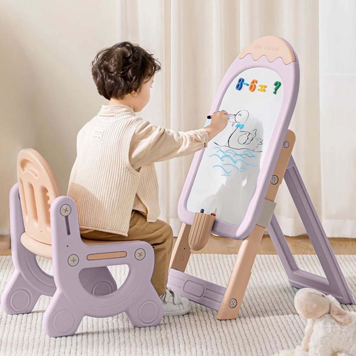 R for Rabbit Little Genius Candy- Set of Board & Chair- Purple - FNLGCCBP03