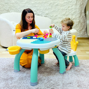 R for Rabbit Little Genius Regal Kids Study Table With Chair - Green Multi - Board & Chair
