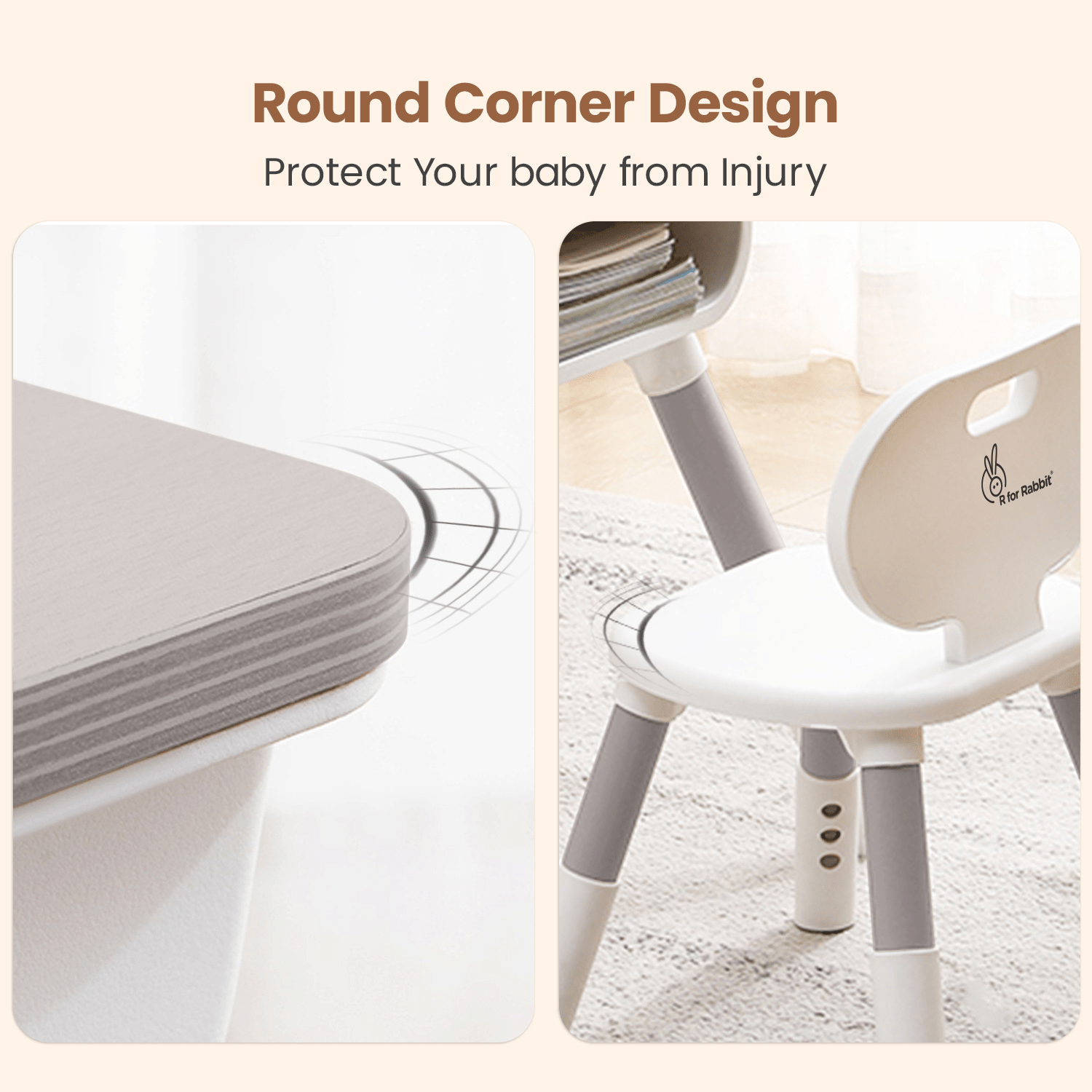 R for Rabbit Little Genius Woodland Kids Study Table With Chair - Table and Chair