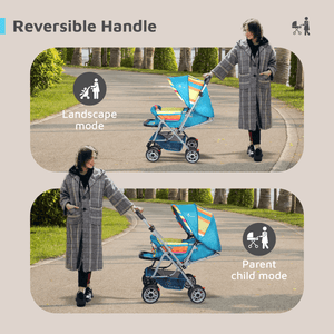 R for Rabbit Lollipop Lite Colorful Baby Stroller - Blue Multicolor - Baby Stroller & Prams