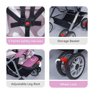 R for Rabbit Lollipop Lite Colorful Baby Stroller - Purple Grey - Baby Stroller & Prams